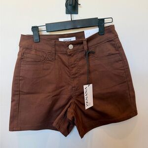 Zenana Outfitters High Waist Brown Shorts